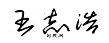 朱锡荣王志浩草书个性签名怎么写