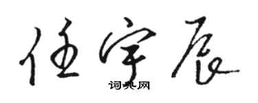 骆恒光任宇辰草书个性签名怎么写