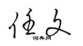 骆恒光任文草书个性签名怎么写