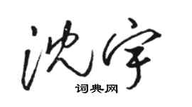 骆恒光沈宇草书个性签名怎么写