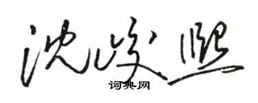 骆恒光沈峻熙草书个性签名怎么写