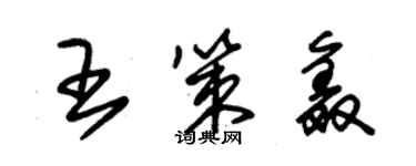 朱锡荣王策鑫草书个性签名怎么写