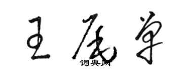 骆恒光王尾单草书个性签名怎么写