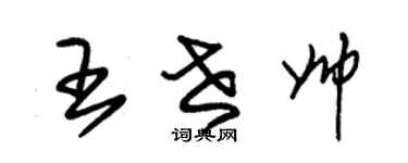 朱锡荣王世帅草书个性签名怎么写