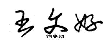 朱锡荣王文好草书个性签名怎么写
