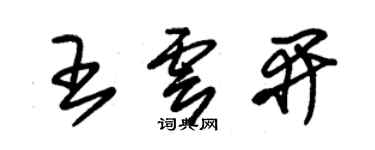 朱锡荣王云开草书个性签名怎么写