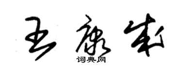 朱锡荣王康成草书个性签名怎么写