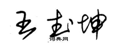 朱锡荣王武坤草书个性签名怎么写