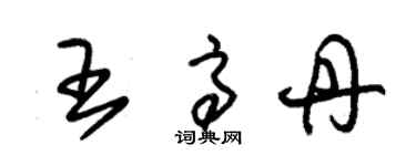 朱锡荣王高丹草书个性签名怎么写