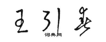 骆恒光王引春草书个性签名怎么写