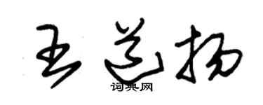 朱锡荣王道扬草书个性签名怎么写