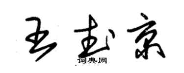 朱锡荣王武京草书个性签名怎么写