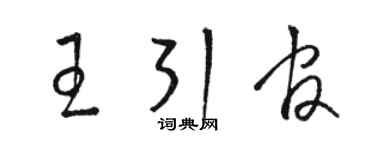 骆恒光王引官草书个性签名怎么写