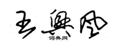 朱锡荣王兴风草书个性签名怎么写