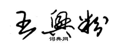 朱锡荣王兴粉草书个性签名怎么写