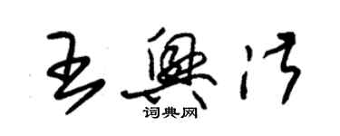 朱锡荣王兴淑草书个性签名怎么写