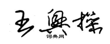 朱锡荣王兴操草书个性签名怎么写