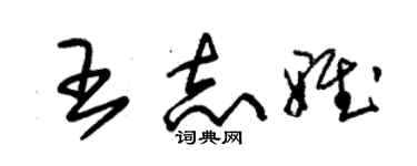 朱锡荣王志雅草书个性签名怎么写
