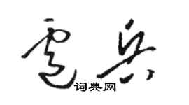 骆恒光卢兵草书个性签名怎么写