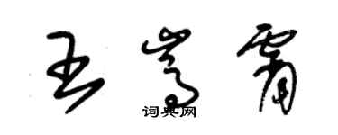 朱锡荣王嵩霄草书个性签名怎么写