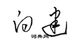 骆恒光白建草书个性签名怎么写