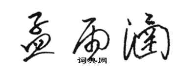 骆恒光孟雨涵草书个性签名怎么写