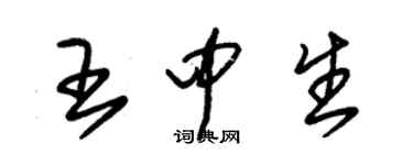 朱锡荣王中生草书个性签名怎么写