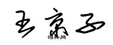 朱锡荣王京子草书个性签名怎么写