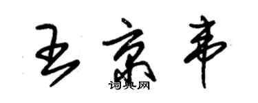 朱锡荣王京韦草书个性签名怎么写