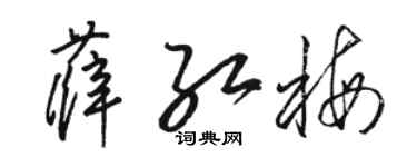 骆恒光薛红梅草书个性签名怎么写