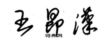朱锡荣王昂汉草书个性签名怎么写