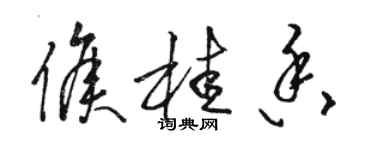 骆恒光侯桂香草书个性签名怎么写