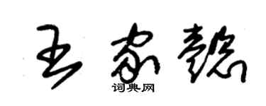 朱锡荣王家懿草书个性签名怎么写