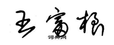 朱锡荣王富根草书个性签名怎么写