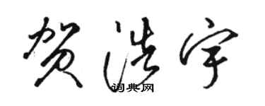 骆恒光贺浩宇草书个性签名怎么写