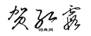 骆恒光贺红霞草书个性签名怎么写