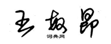 朱锡荣王敏昂草书个性签名怎么写