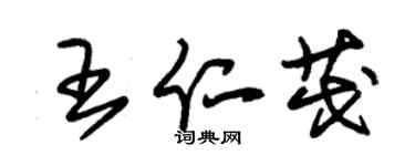 朱锡荣王仁茂草书个性签名怎么写