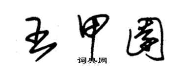 朱锡荣王甲园草书个性签名怎么写