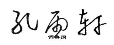 骆恒光孔雨轩草书个性签名怎么写