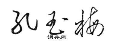 骆恒光孔玉梅草书个性签名怎么写