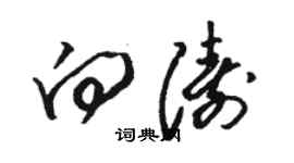 骆恒光向涛草书个性签名怎么写