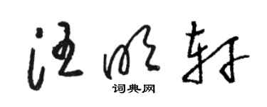 骆恒光汪明轩草书个性签名怎么写