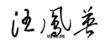 骆恒光汪凤英草书个性签名怎么写