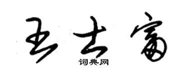 朱锡荣王士富草书个性签名怎么写