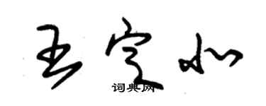 朱锡荣王定北草书个性签名怎么写