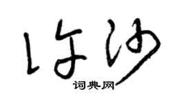 曾庆福许沙草书个性签名怎么写