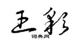 曾庆福王彩草书个性签名怎么写