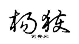 曾庆福杨获草书个性签名怎么写