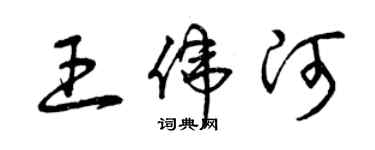 曾庆福王伟河草书个性签名怎么写